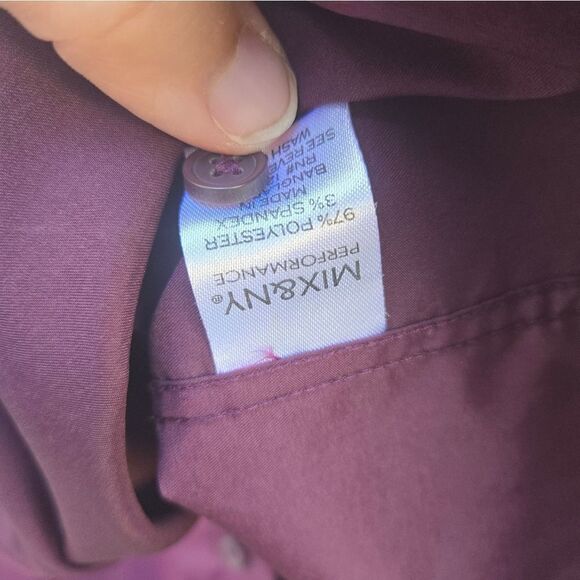 Men's MIX&NY purple, button-down casual dress shirt - Picture 11 of 16